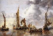 Jan van de Capelle The State Barge Saluted by the Home Fleet France oil painting reproduction